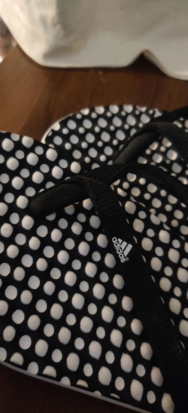 Adidas Flip Flops - Black with White Dots - photo 3