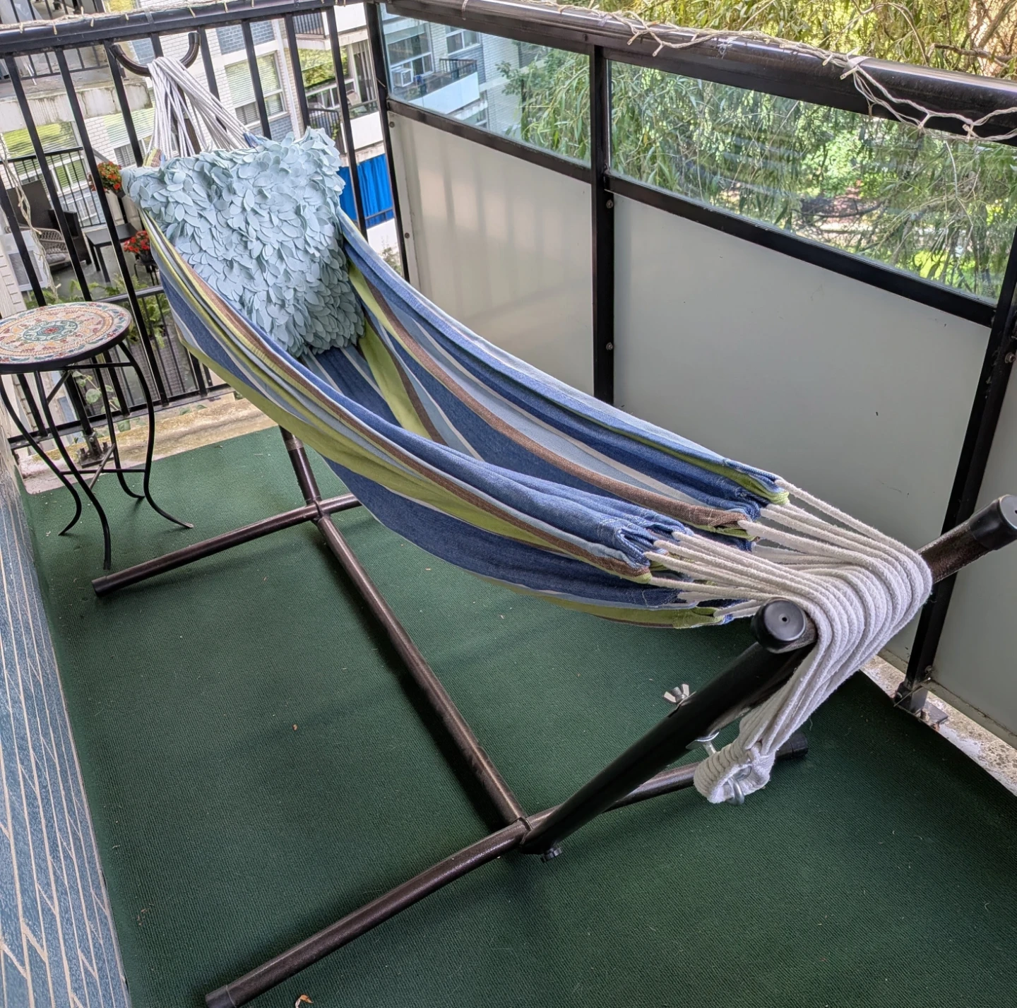 Striped Hammock with Stand and Carrying Bag - photo 2