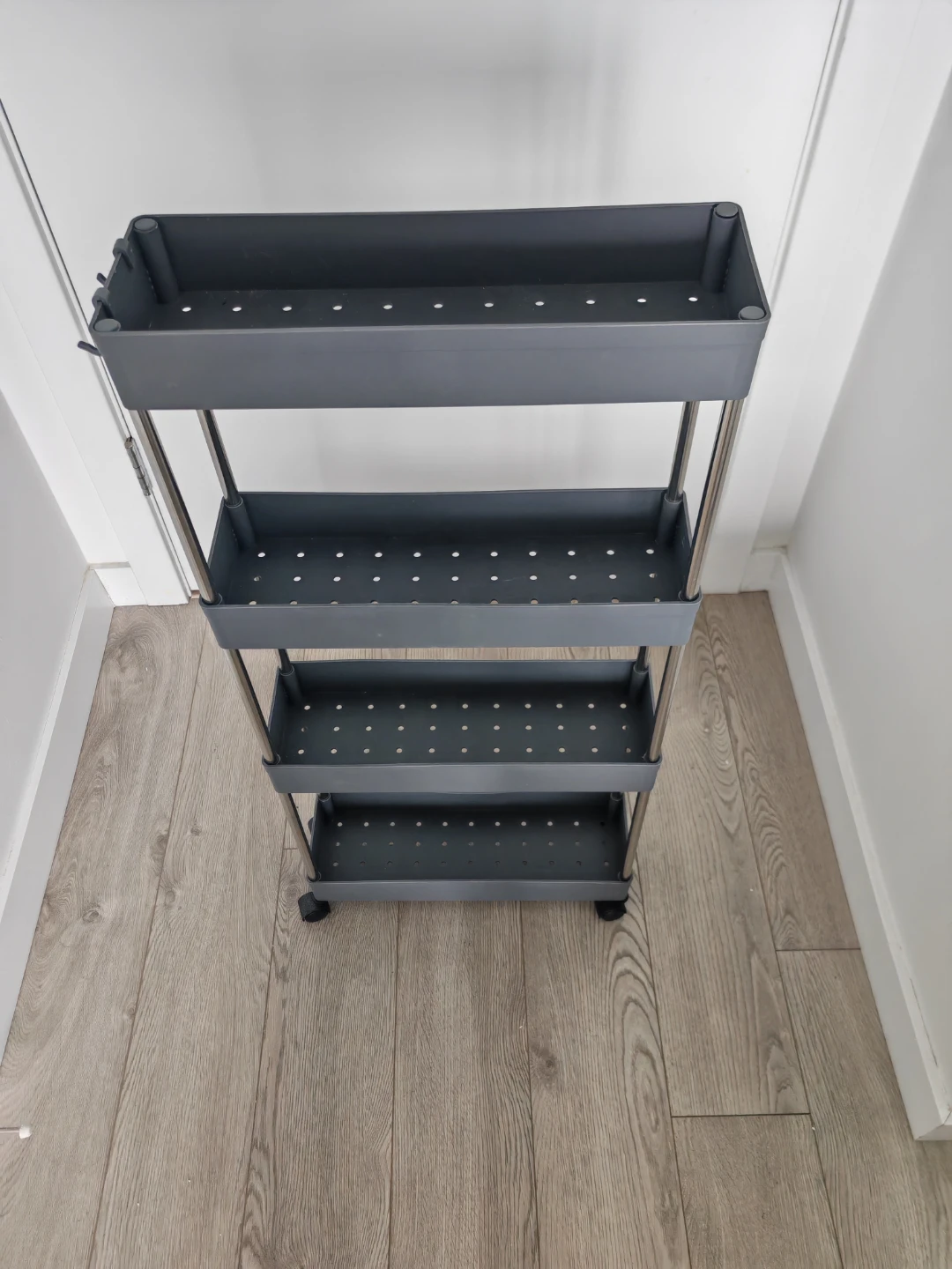 Slim 4‑Tier Rolling Storage Cart – 40 cm Wide, 89 cm Tall - photo 3