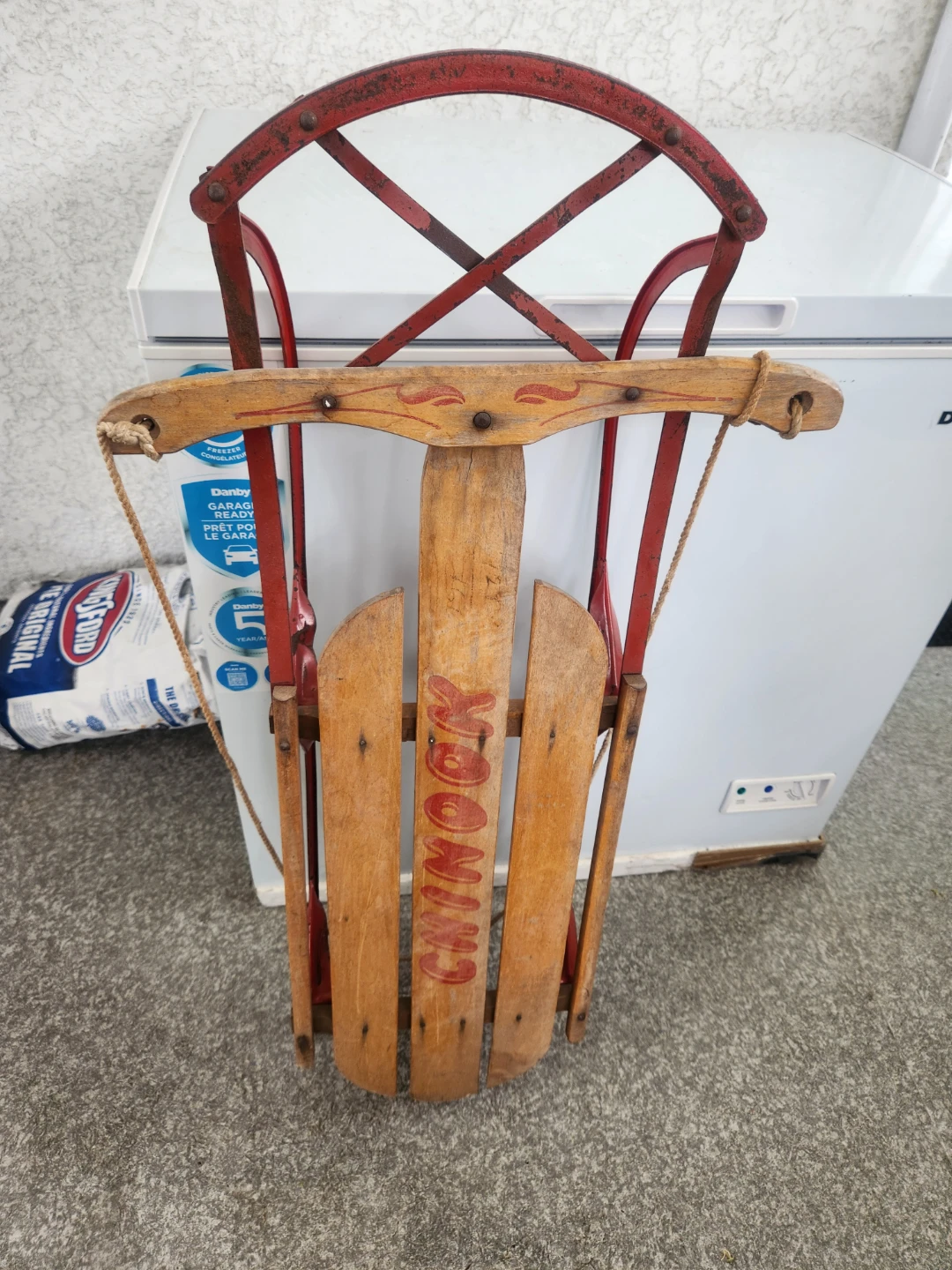 Traditional vintage snow and ice sled.