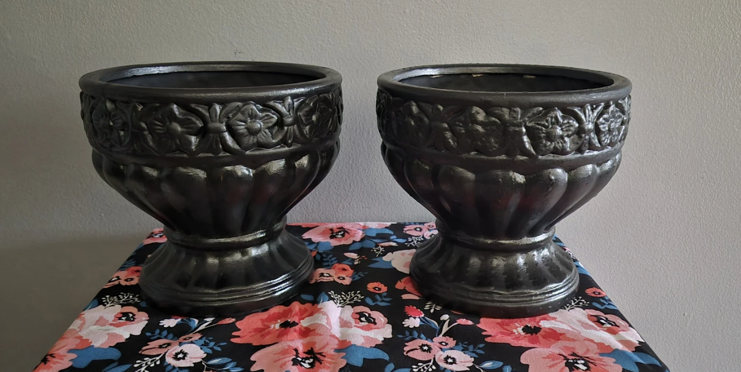 Black Decorative Urn Planter