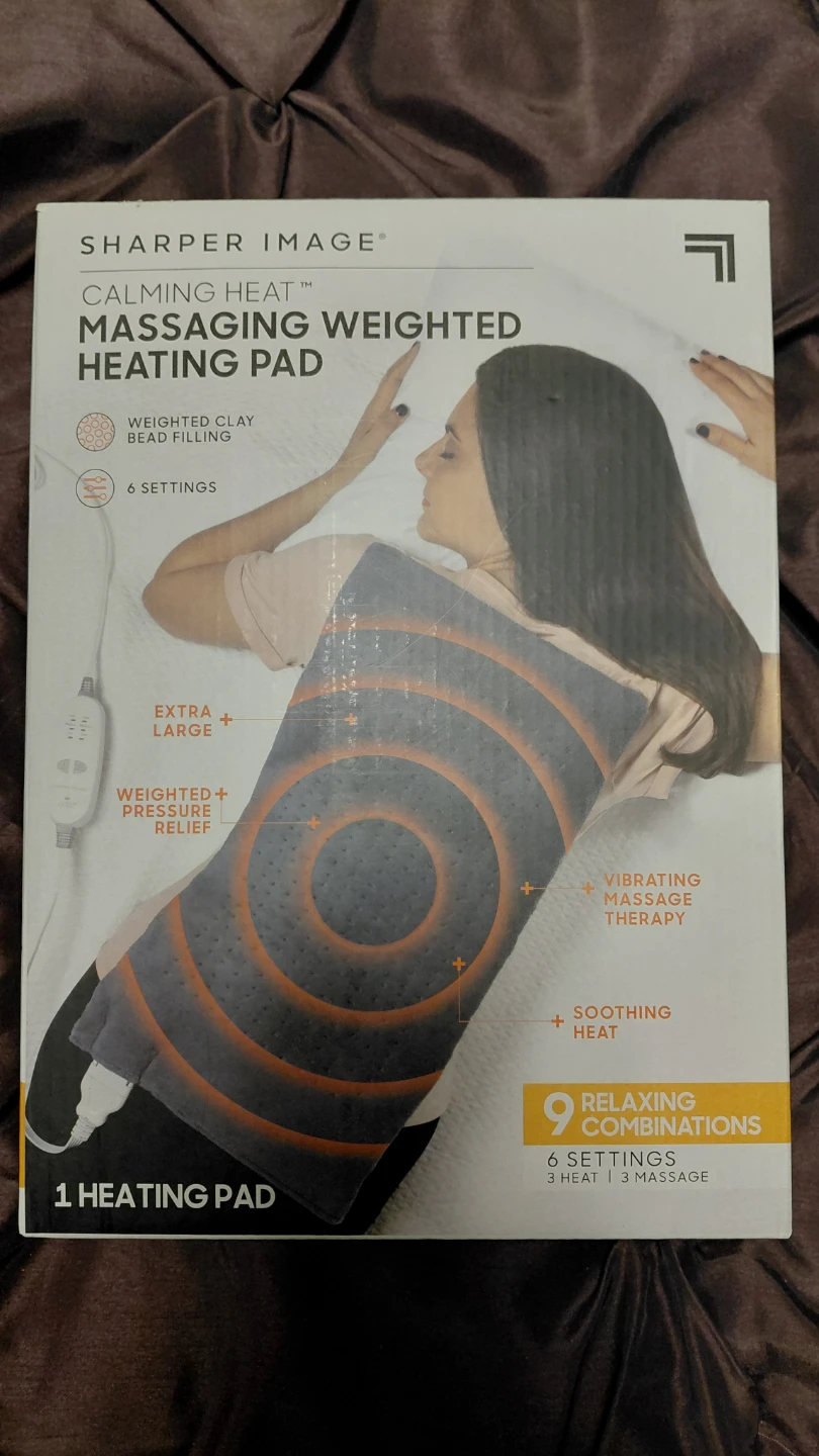 Sharper Image Calming Heat Massaging Weighted Heating Pad