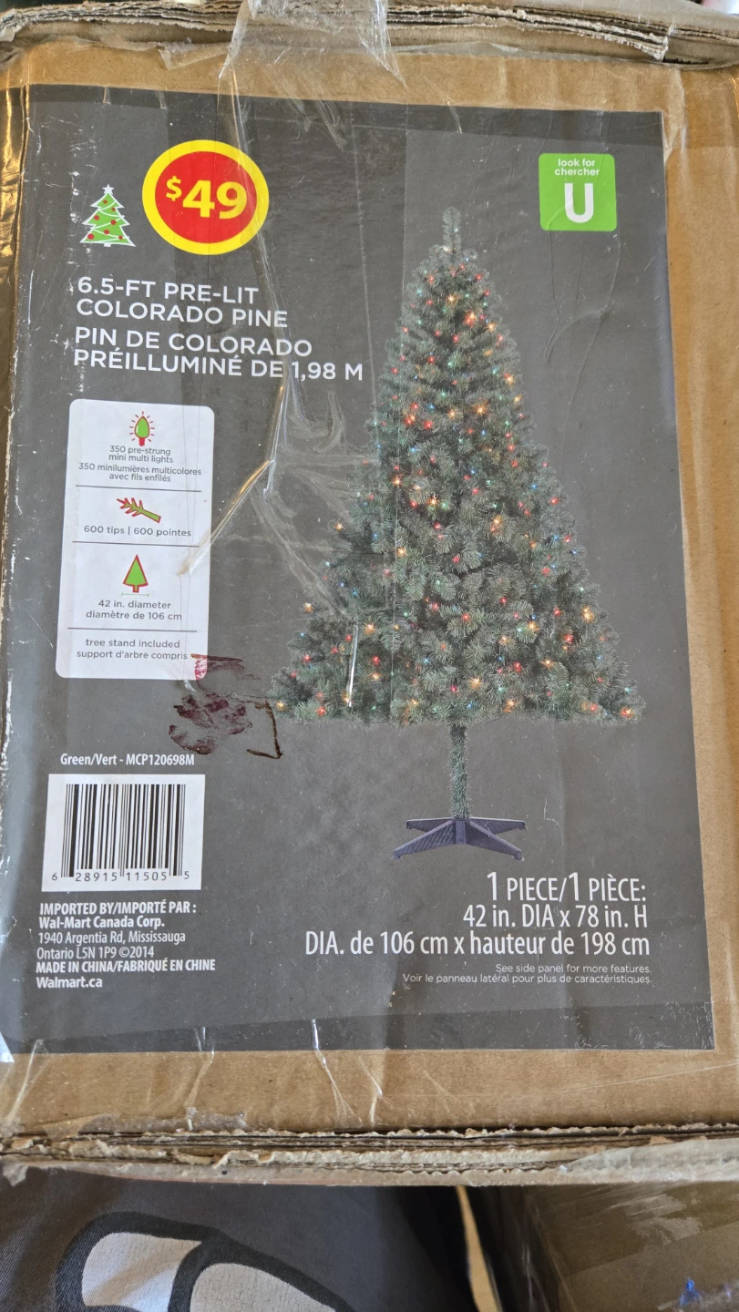 6.5-FT Pre-Lit Colorado Pine Christmas Tree