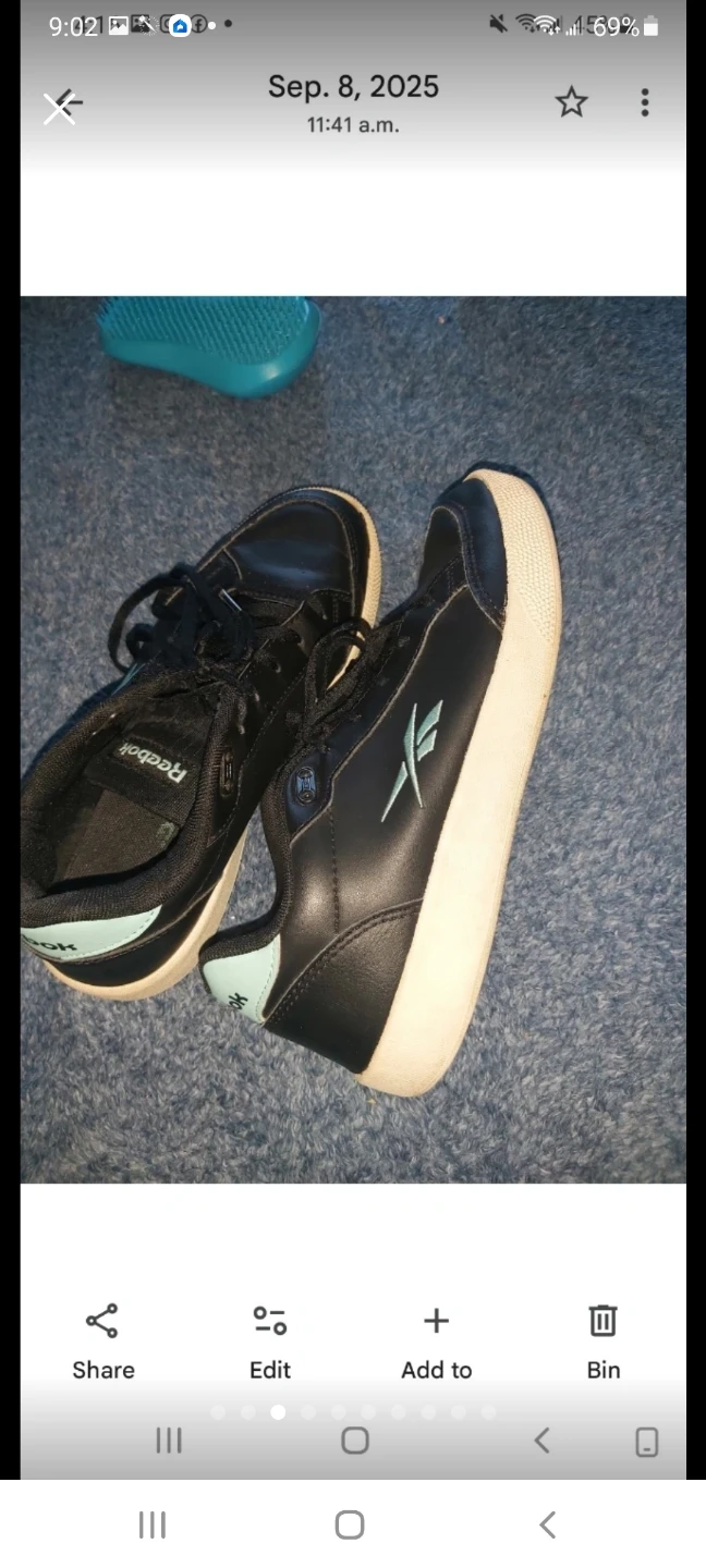 Black and Teal Reebok Sneakers