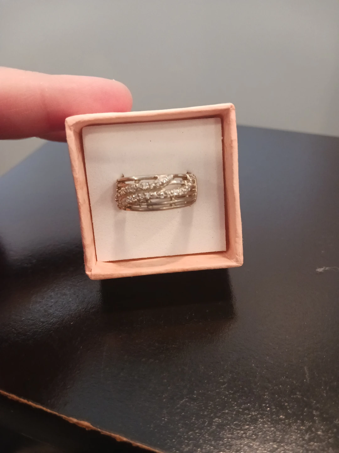 Women's Silver  Ring 9.25  with Rhinestones