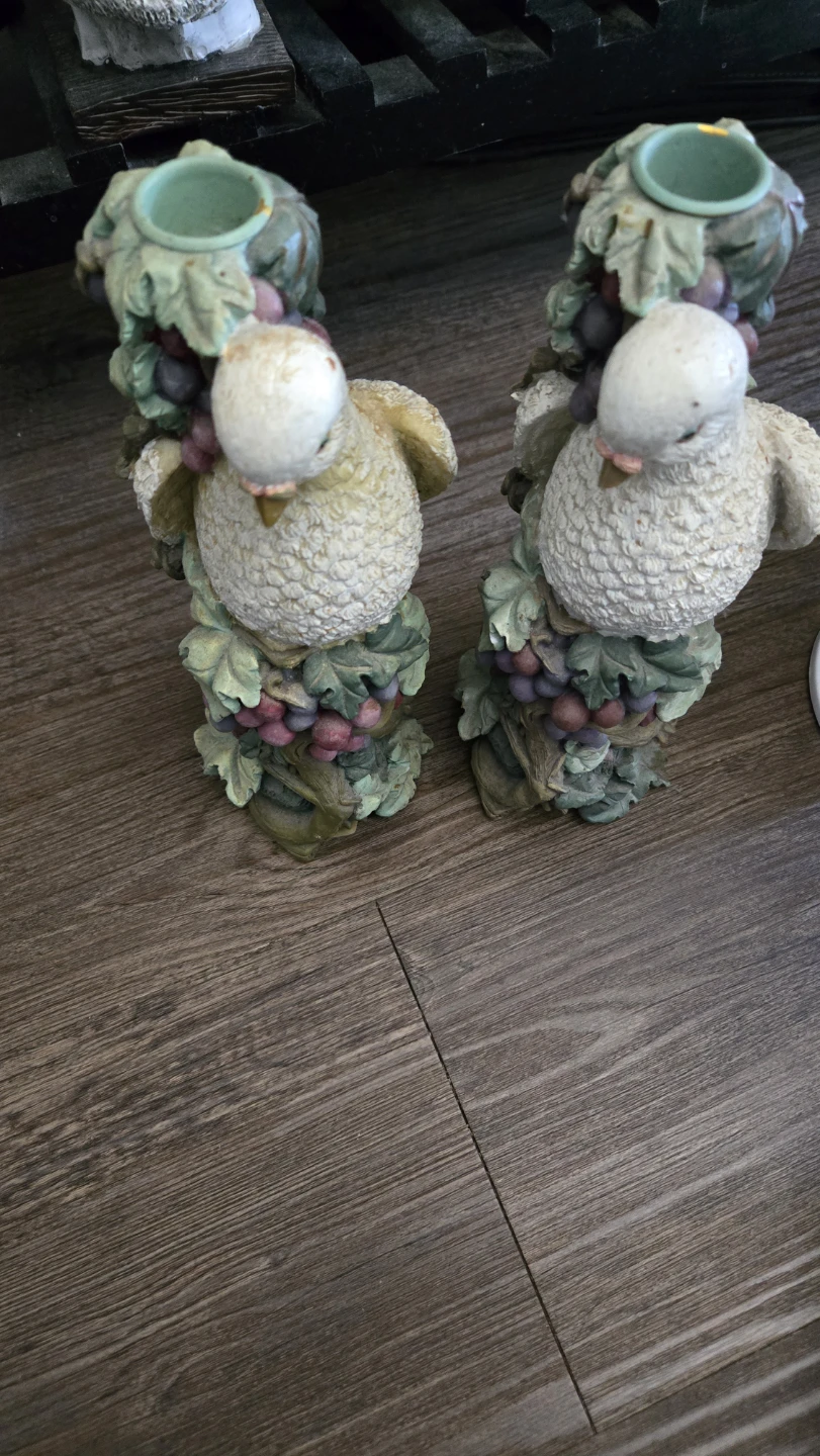 Pair of Decorative Bird Candle Holders - photo 2