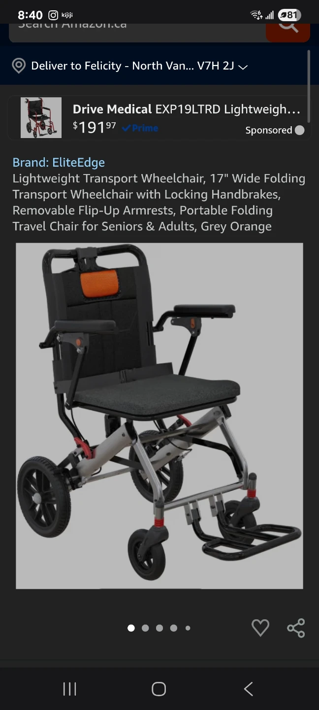 Lightweight Transport Wheelchair, New