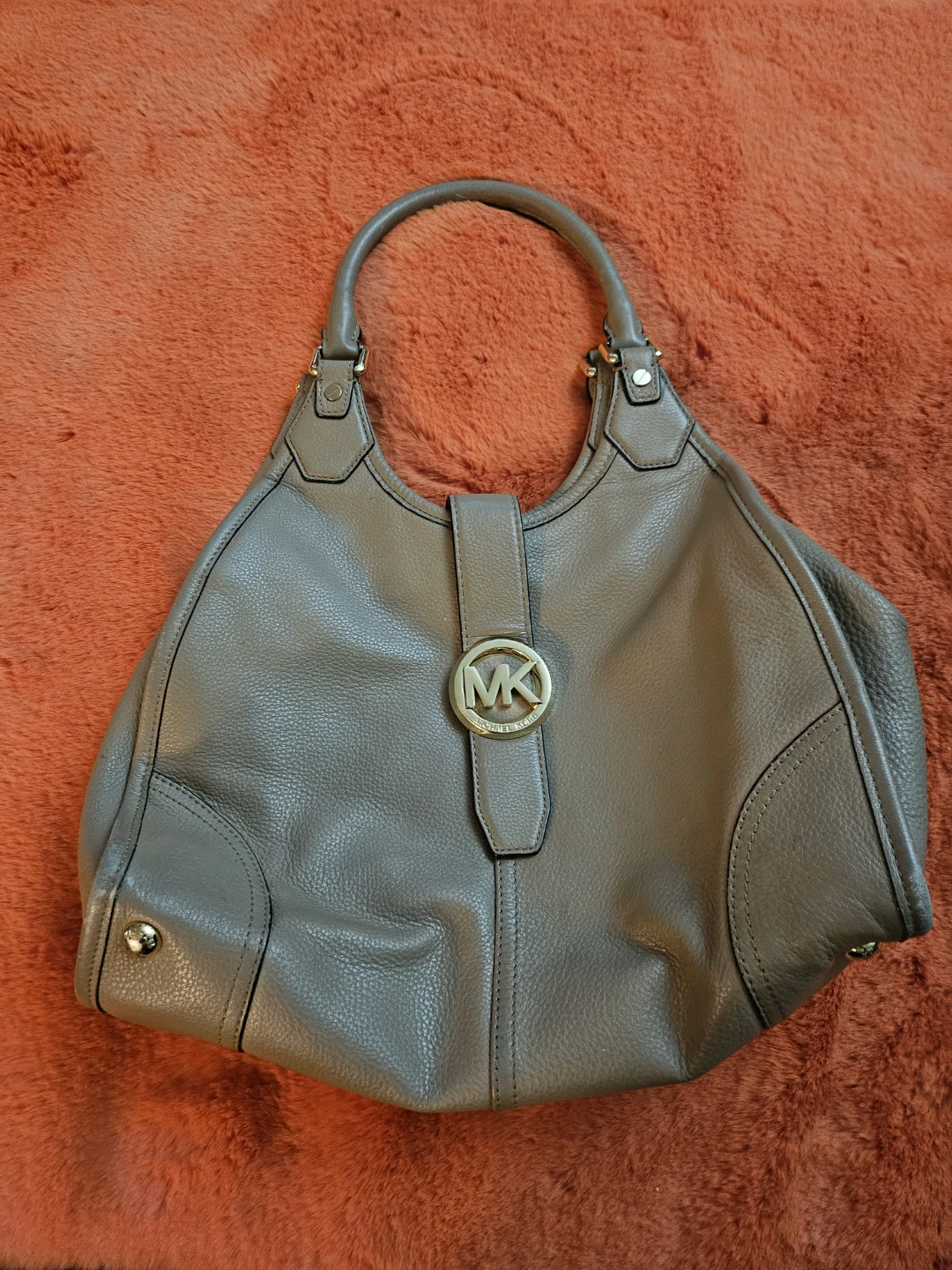 Michael Kors Grey Leather Hobo Handbag