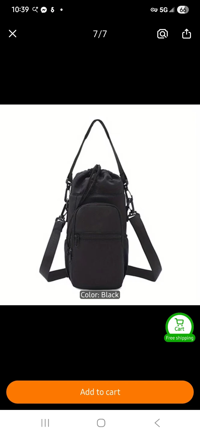 Black Crossbody Bag with Zipper Pocket