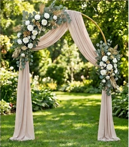 Gold Metal Arch Rental - Perfect for Weddings & Events