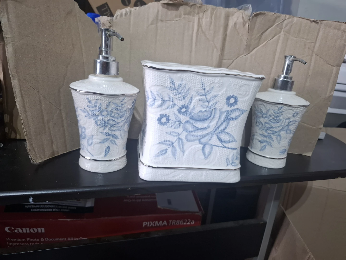 Earl & Wilson Soap Dispenser - Blue Floral