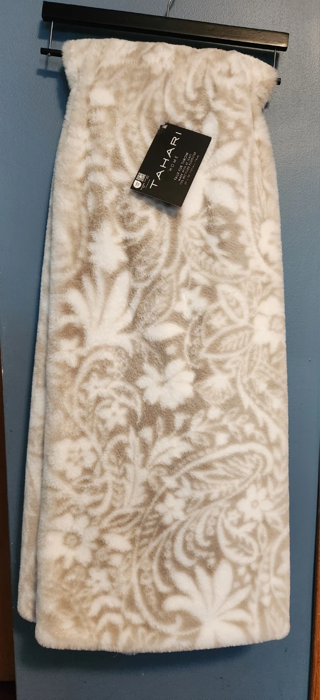 Tahari Home Faux Fur Throw Blanket