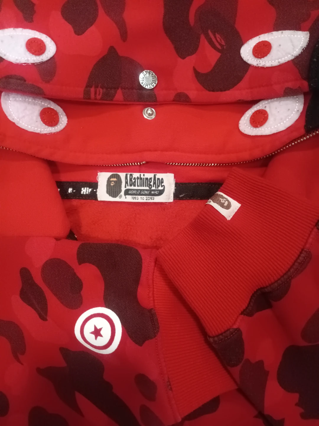A Bathing Ape BAPE Red Camo Hoodie