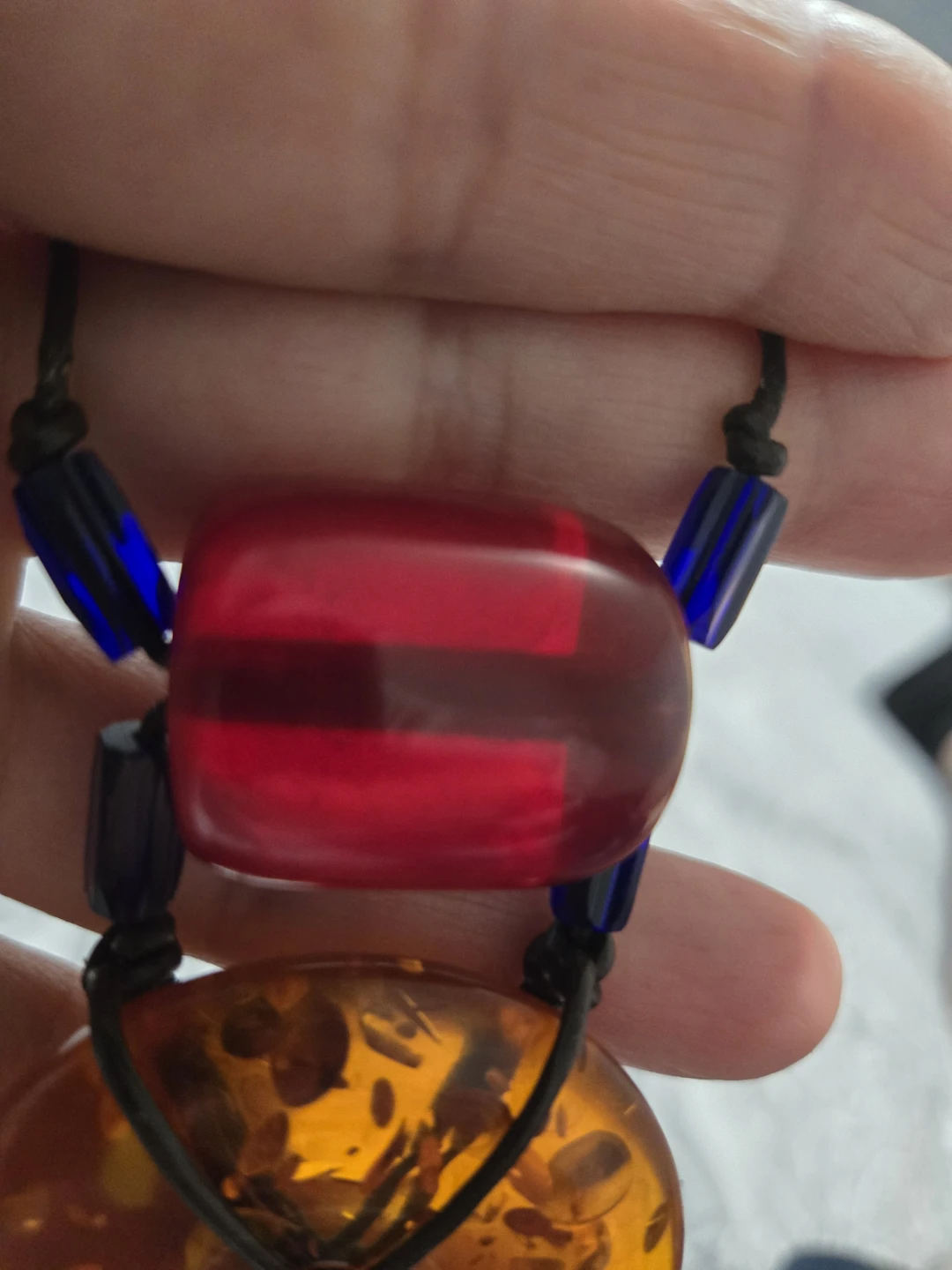 Vintage Amber and Cherry Amber Bakelite Necklace - photo 4