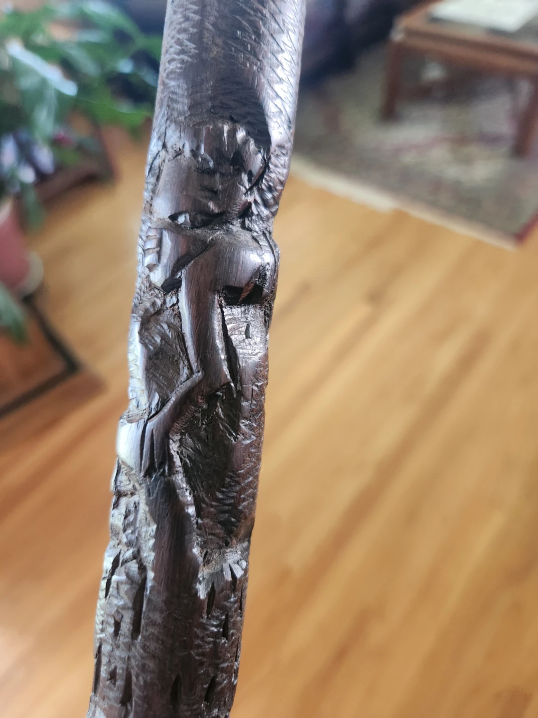 Hand Carved African Wood Cane - photo 3