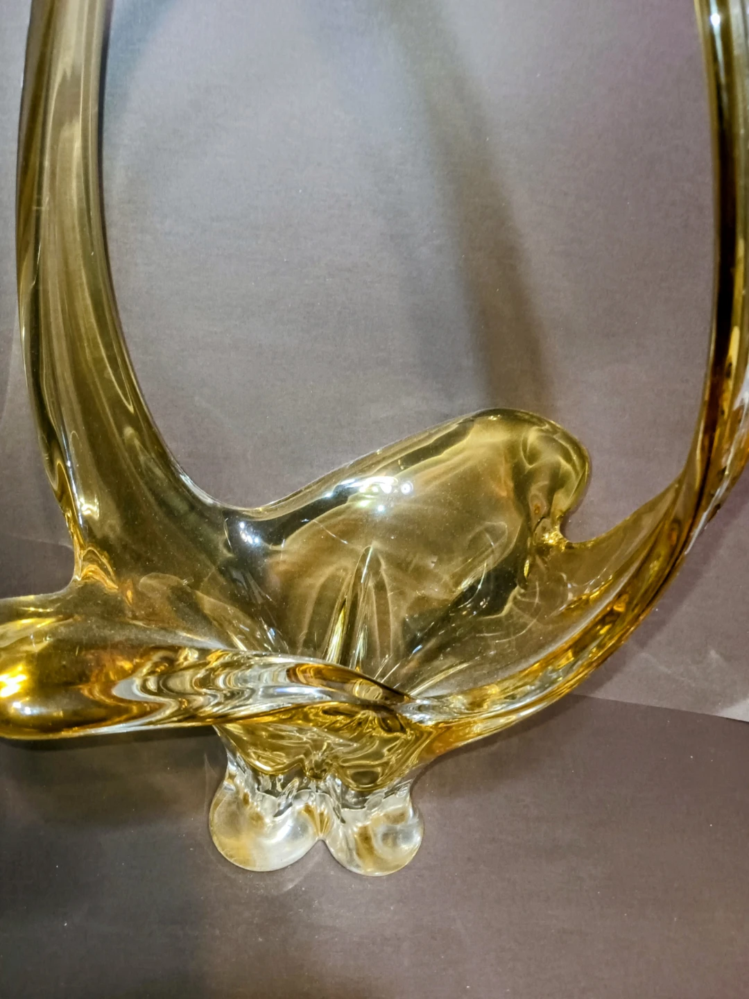 Vintage Golden Brown Chalet Glass Decor Art Glass 18” - photo 2