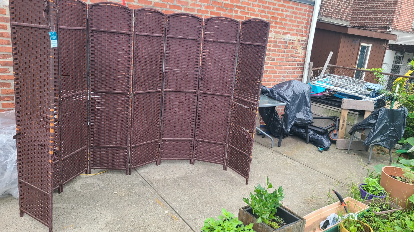 8 Panel Wicker Room Divider Screen - photo 4