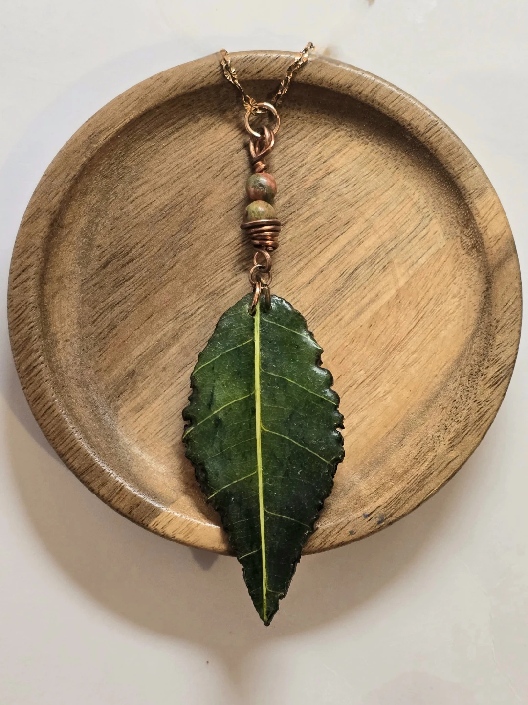 Handmade Real Skeleton Leaf Pendant Necklace - photo 3