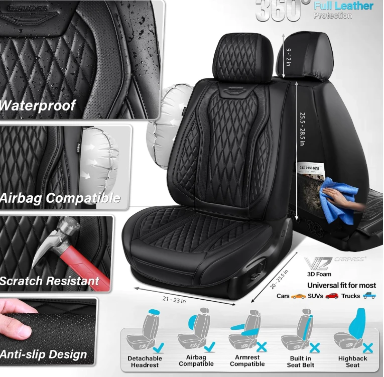 Leather Car Seat Covers Full Set Brand New in Box - photo 5