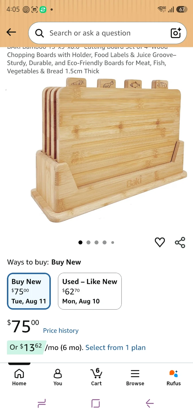 Baki Bamboo Cutting Board Set with Holder