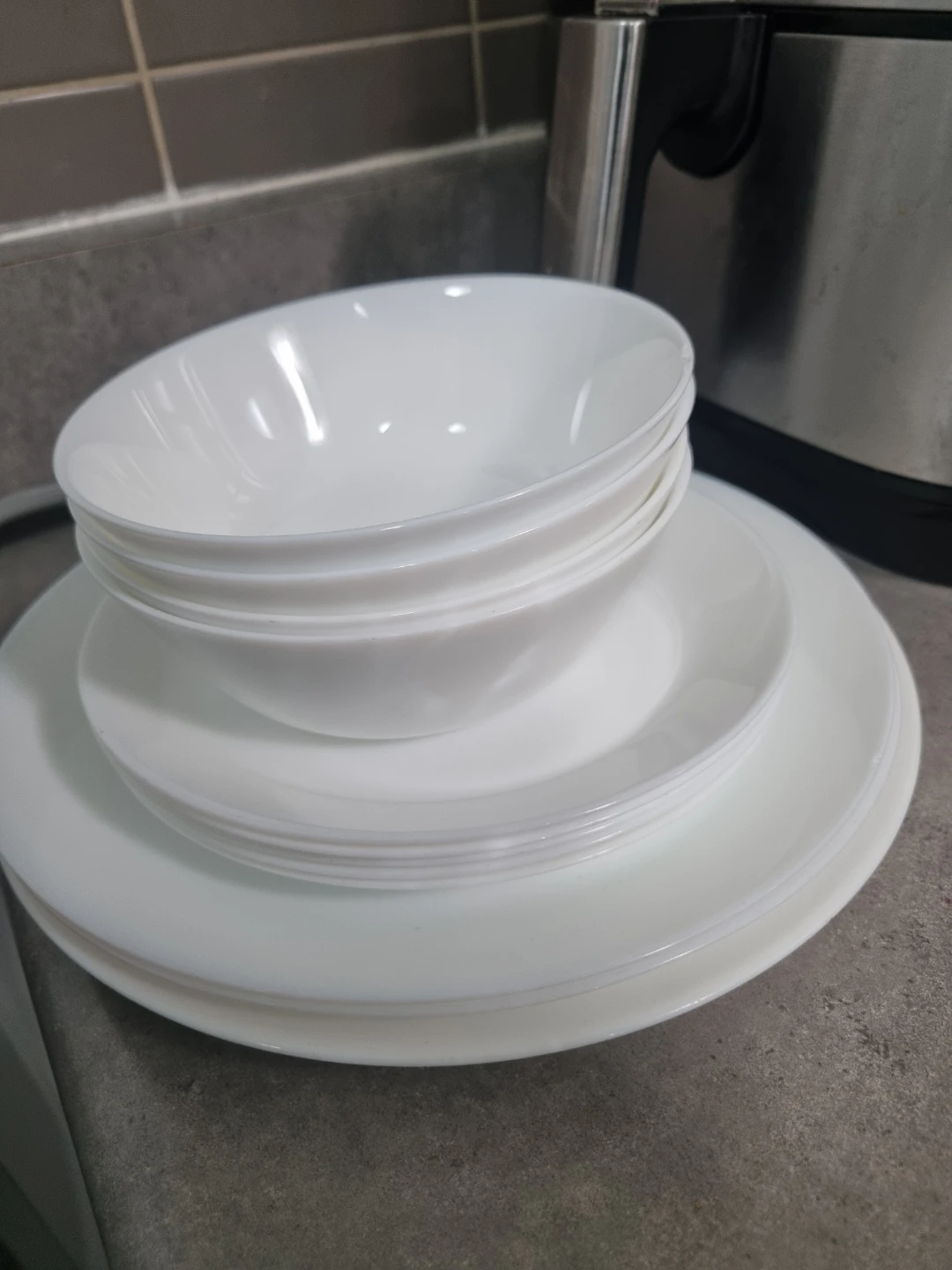 White Dinner Plates and Bowls