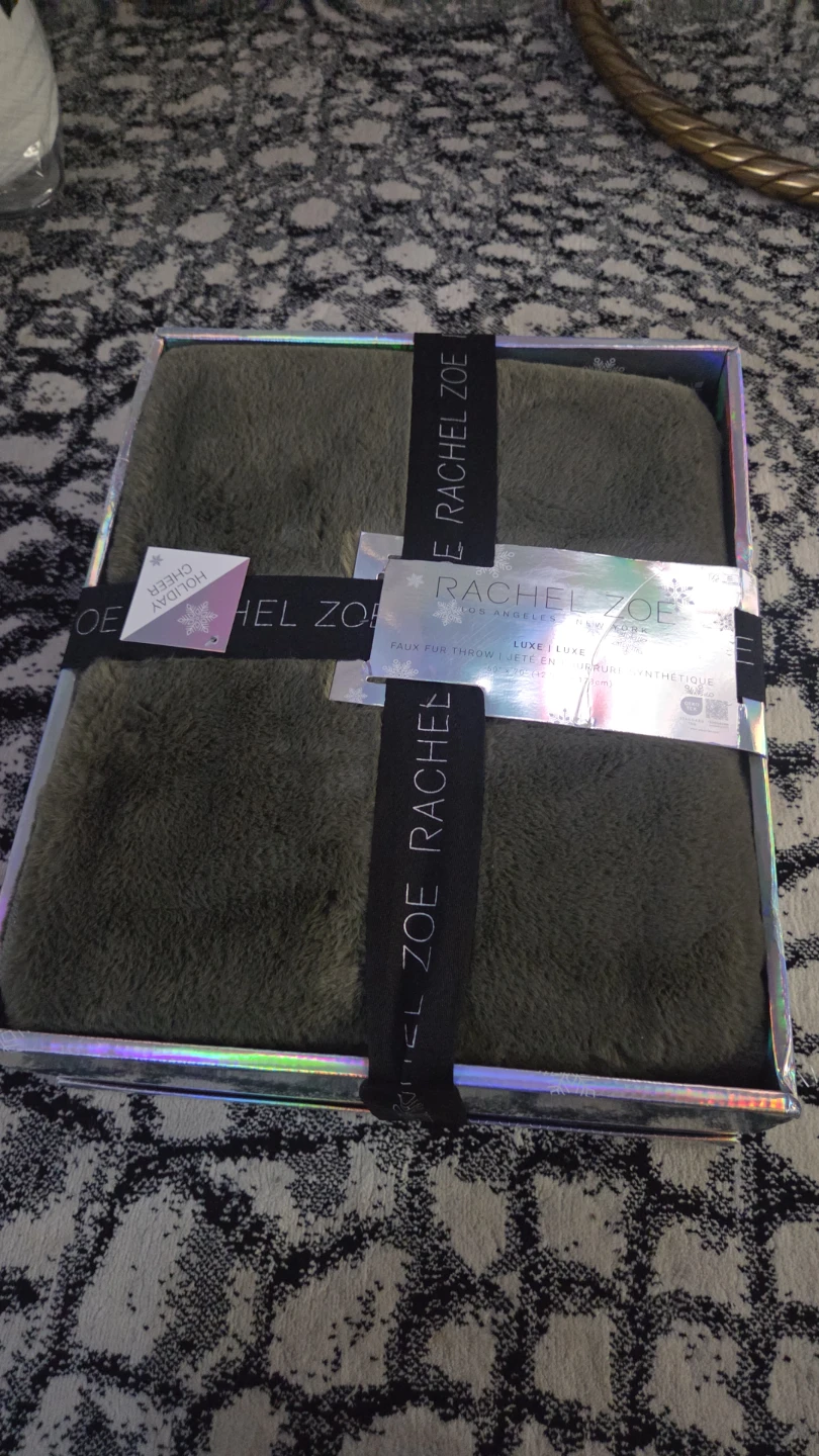Rachel Zoe Faux Fur Throw - Olive