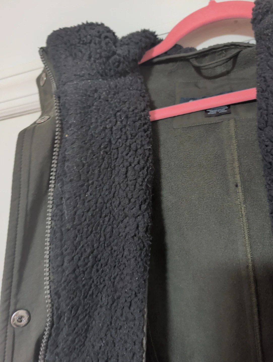French Connection Olive Green Sherpa Lined Parka Size M - photo 2