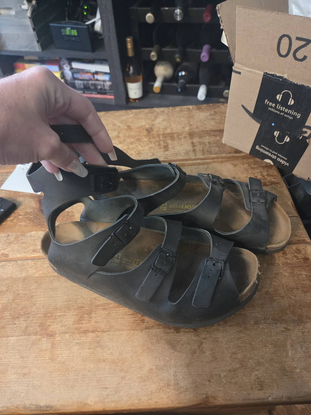 Birkenstock Athena Unisex Black Leather Sandals