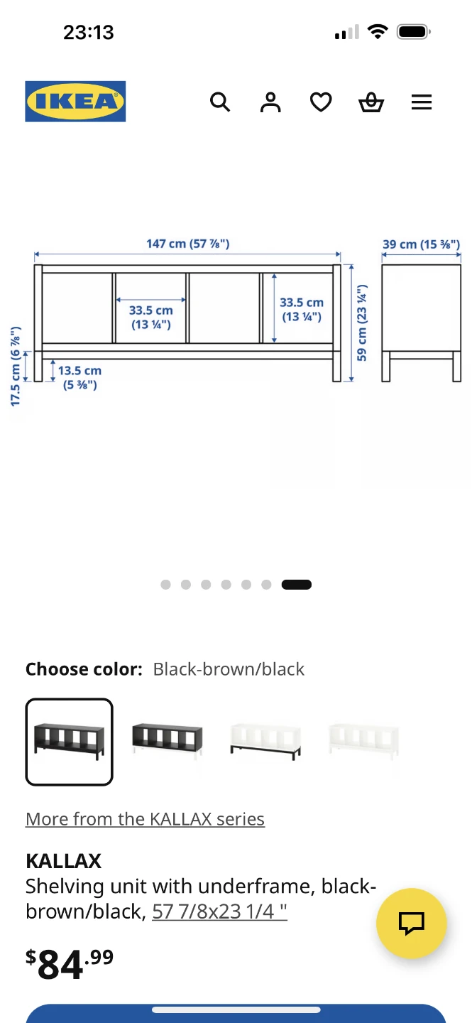 IKEA KALLAX Shelving Unit with Underframe - Black-brown/silver - photo 3