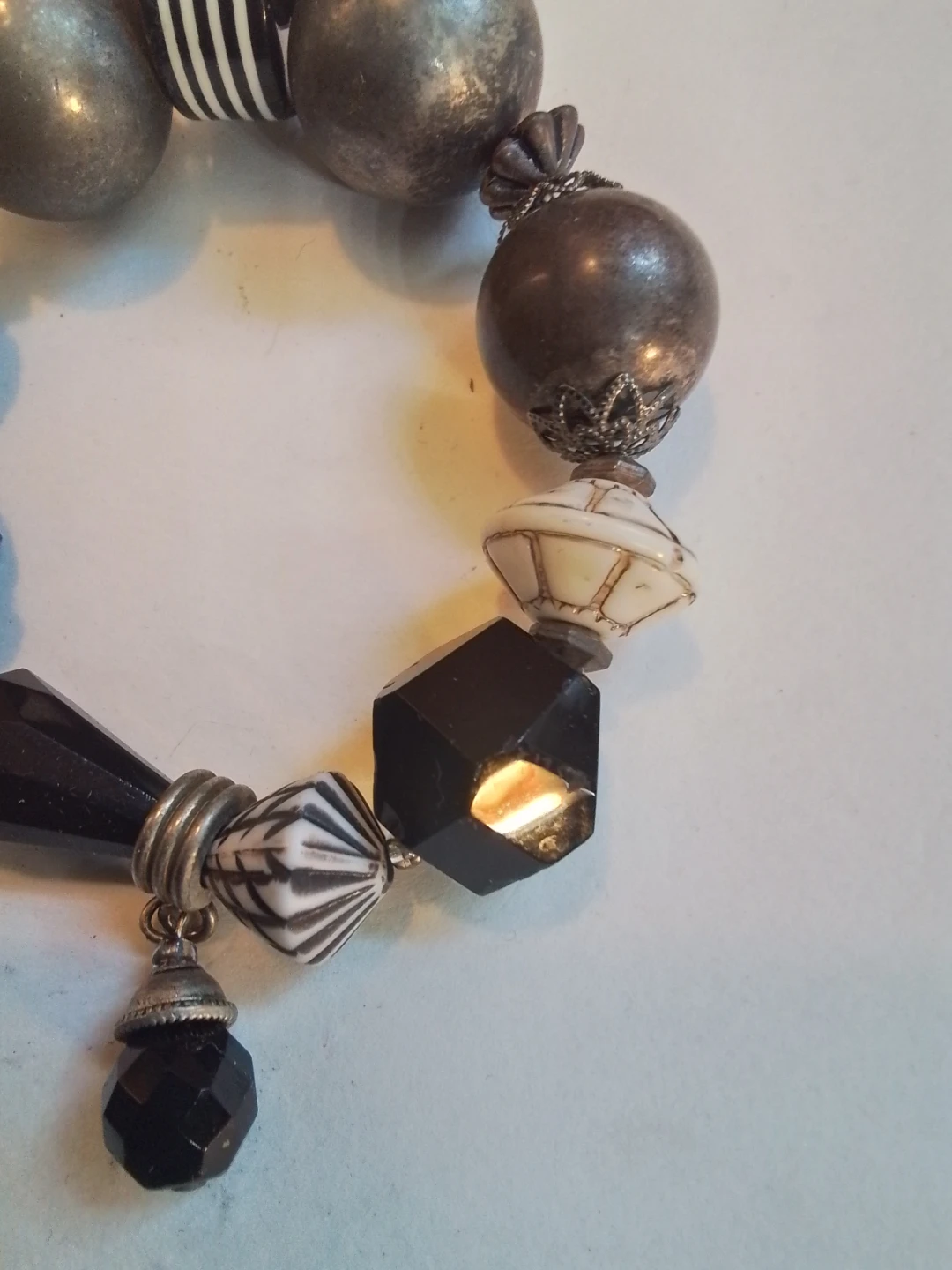 Vintage 1980s Artisan Chunky Mixed-Media Statement Bracelet - photo 3