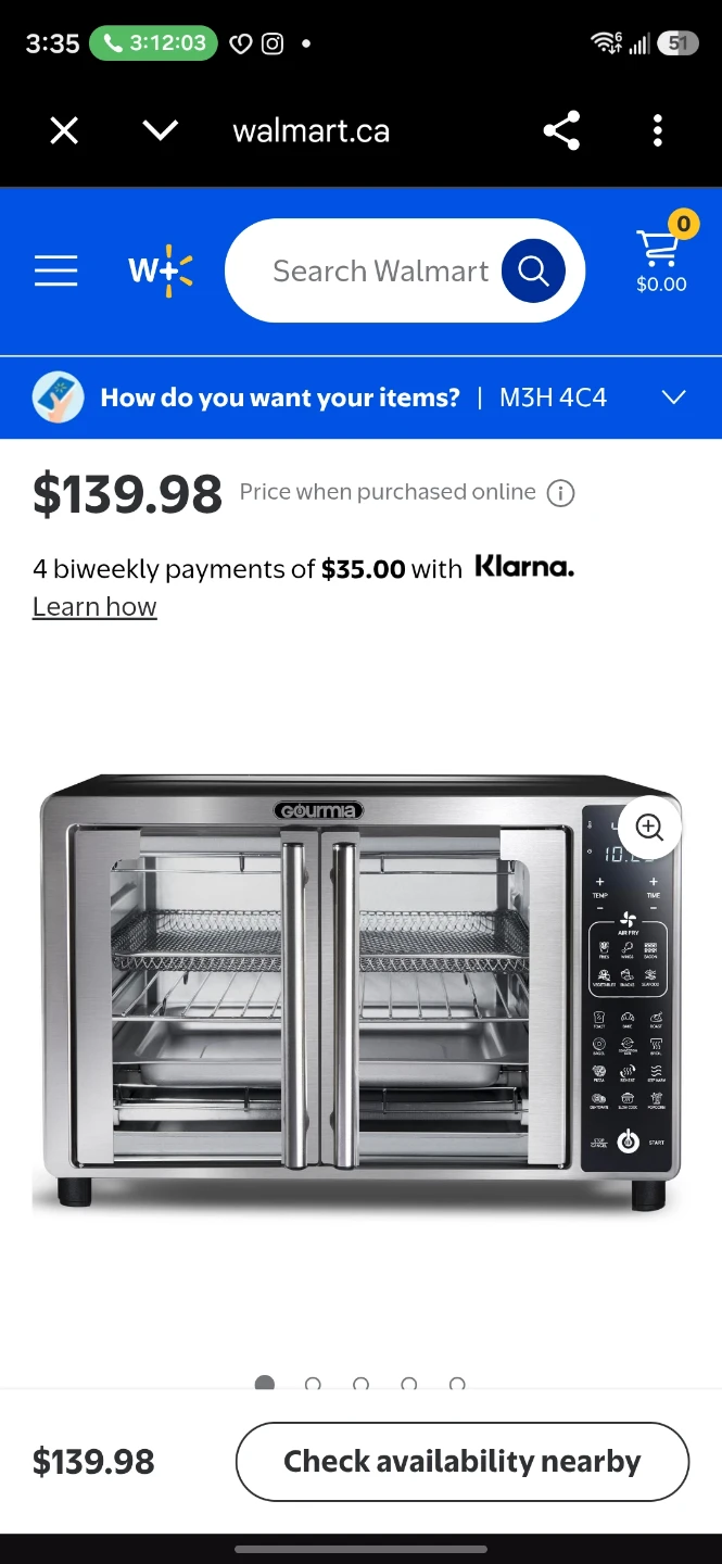 Gourmia Digital Air Fryer Oven with French Doors