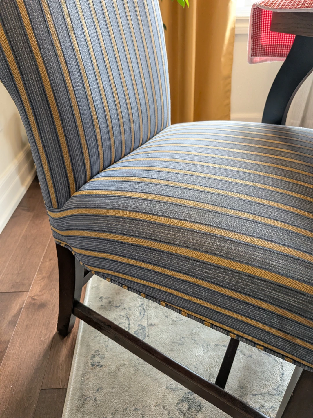 Striped Upholstered Dining Chair - photo 2