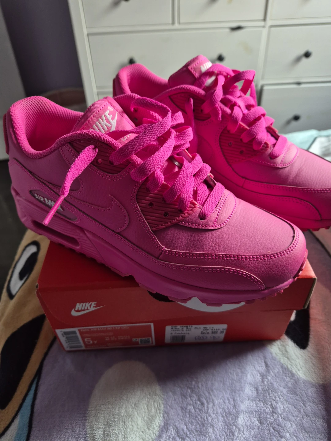Nike Air Max 90 LTR (GS) Pink Youth Shoes Size 5Y - photo 2