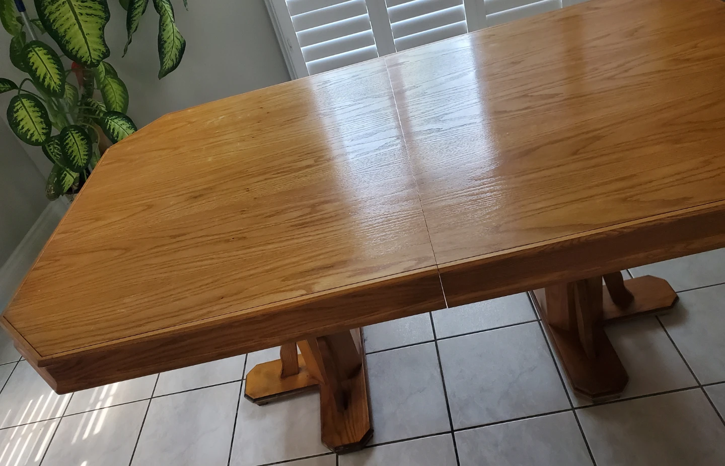 Oak Dining Table with Extender + matching chairs - photo 4