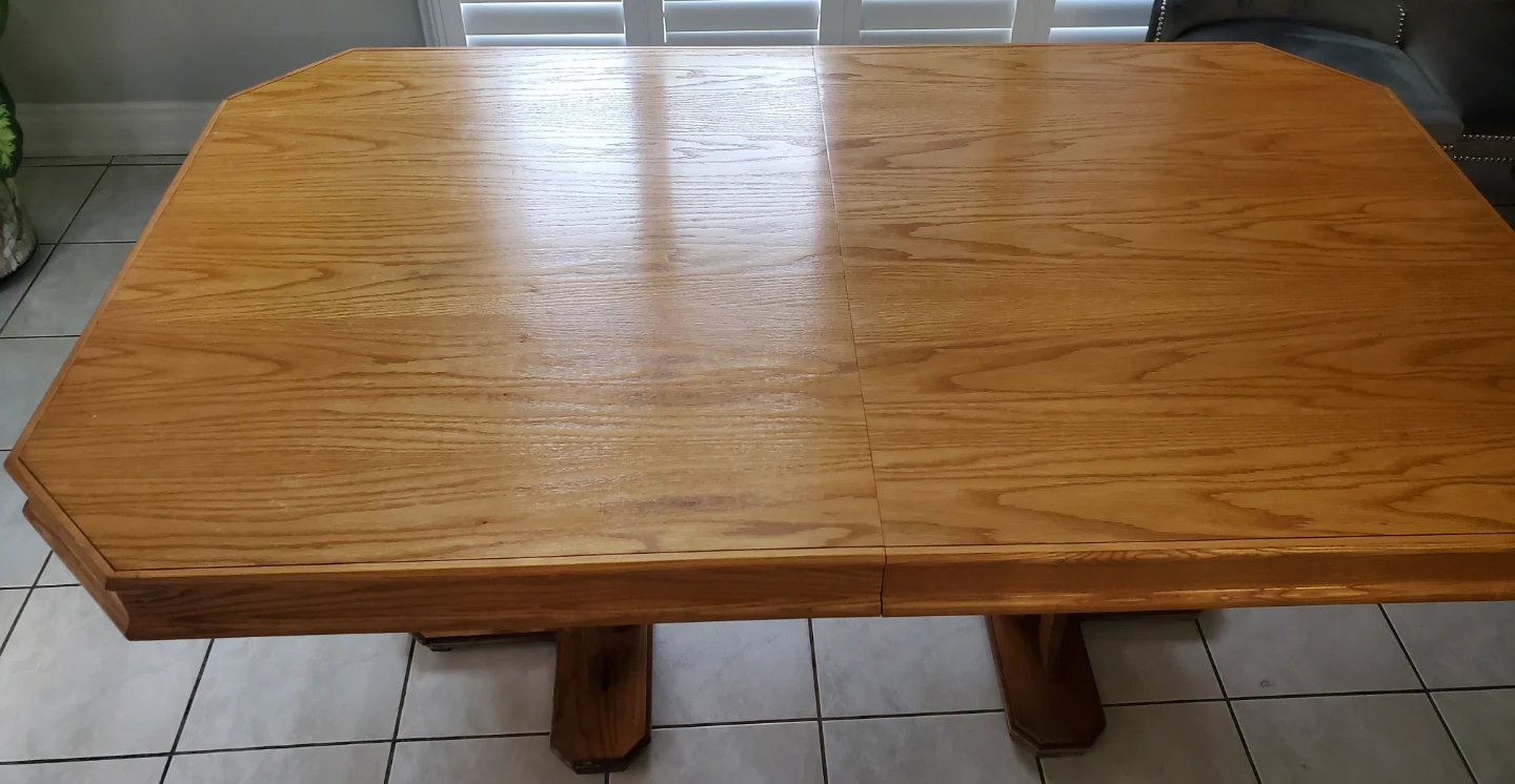 Oak Dining Table with Extender + matching chairs - photo 5