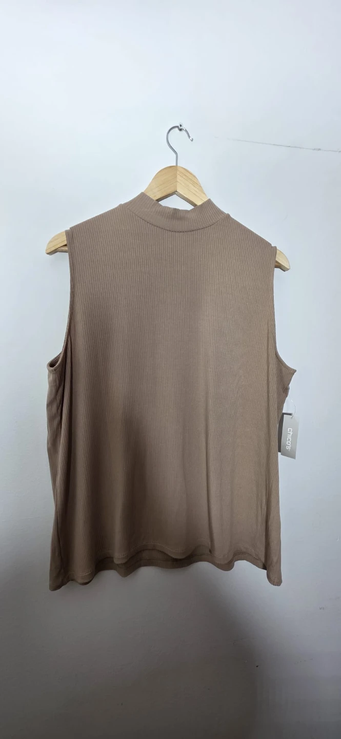 Chico's Ribbed Mock Neck Tank Top