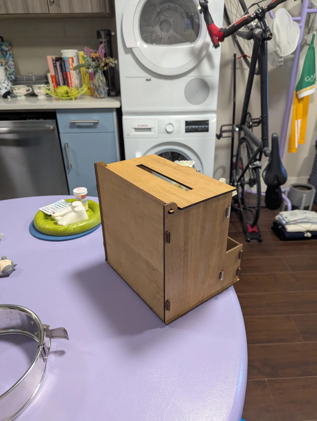Wooden Donation Box with artificial flowers - photo 3