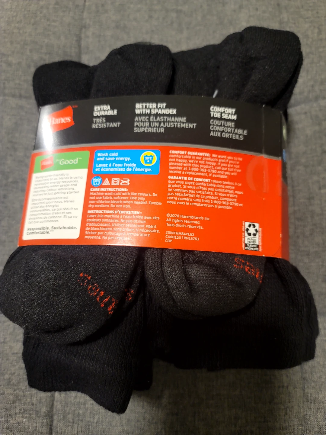 Hanes Men's 6 Pair Cushion Crew Socks - photo 2