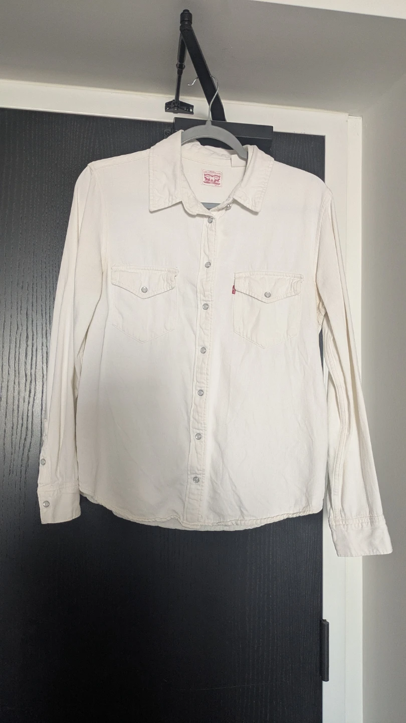 Levi's White Denim Button-Up Shirt - Medium