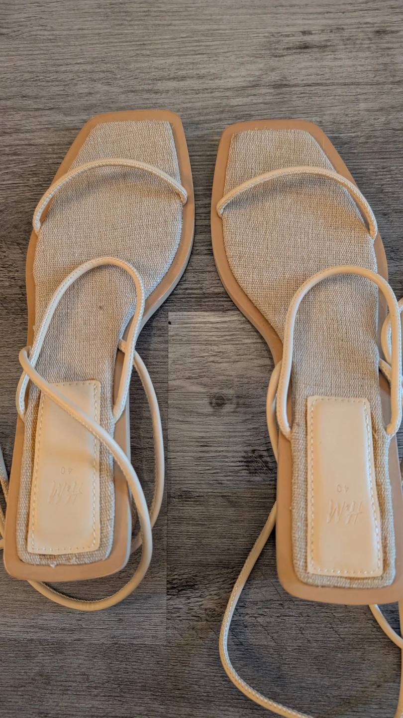 H&M Women's Lace-Up Espadrille Wedge Sandals