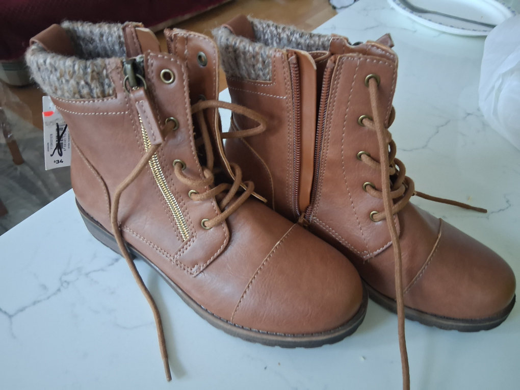 Kids' Brown Combat Boots