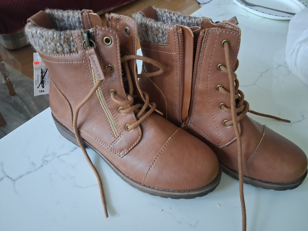 Kids' Brown Combat Boots - photo 2