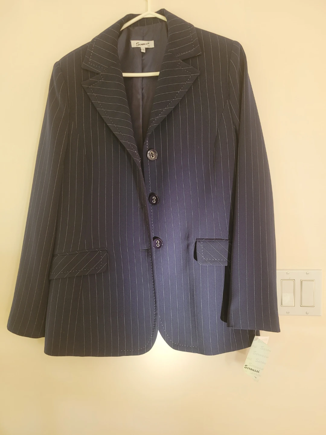 Serenae Pinstripe Blazer and Pants Set