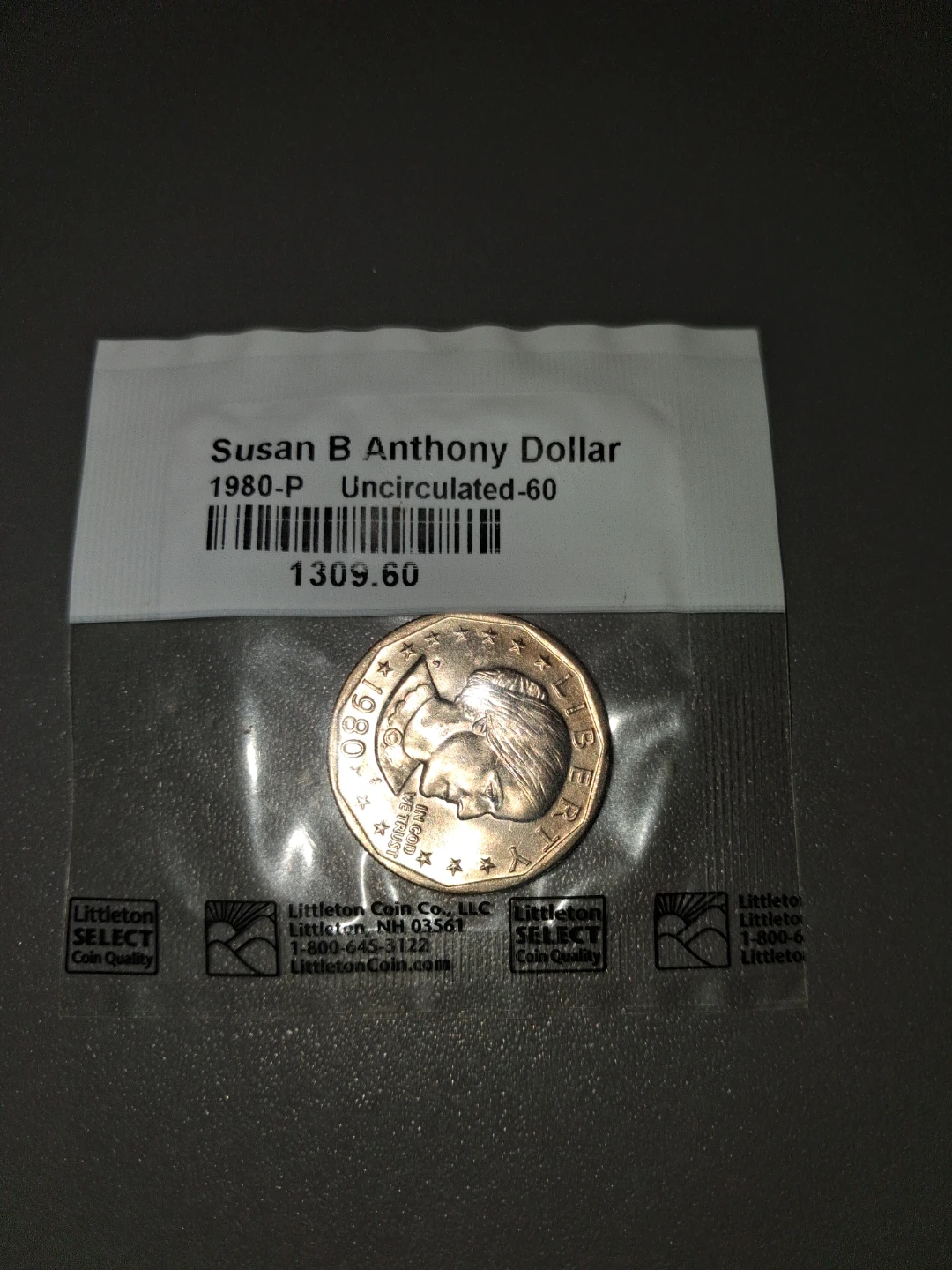 1980 Susan B Anthony Dollar Uncirculated Coin