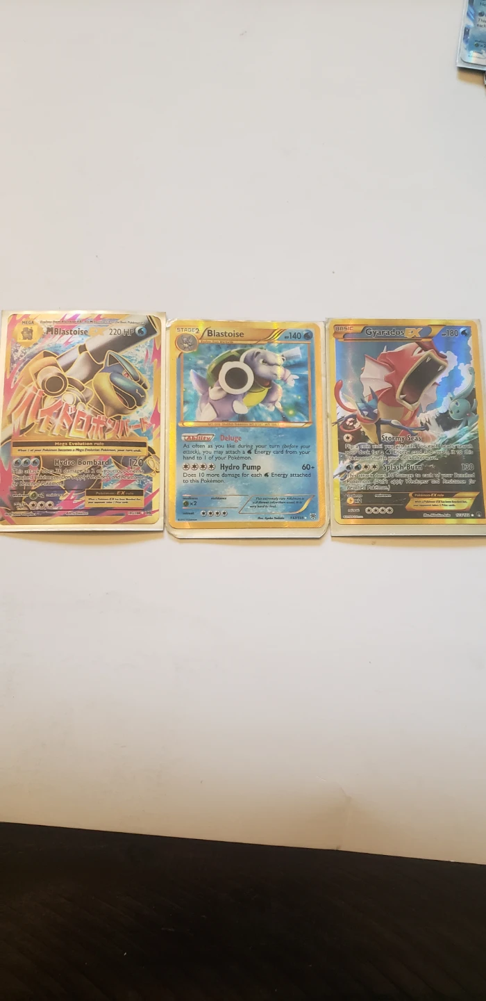 (M Blastoise EX 2016) lot of 3 Secret-Rare Pokemon cards