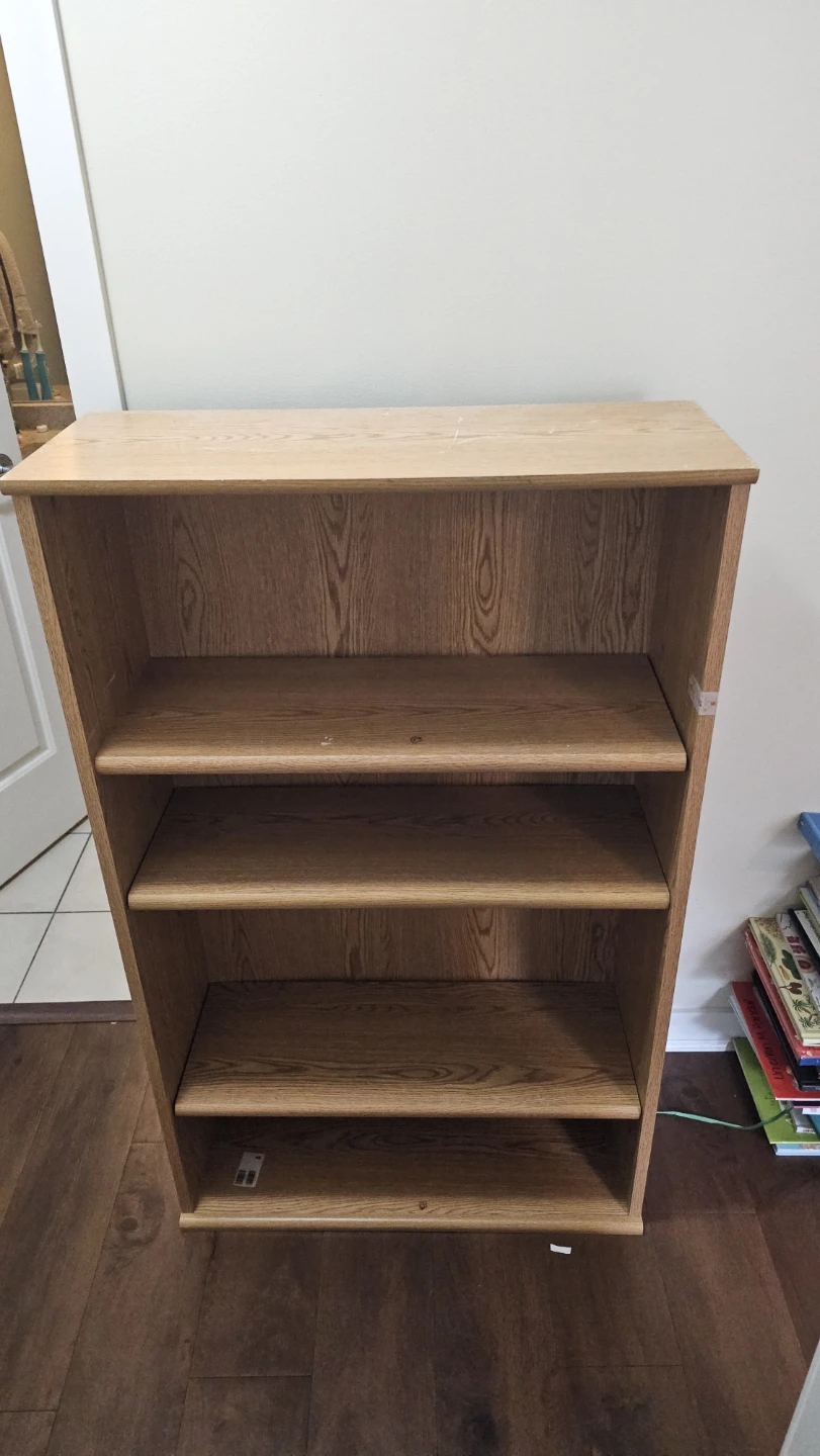 Oak Veneer 3-Shelf Bookcase - photo 2