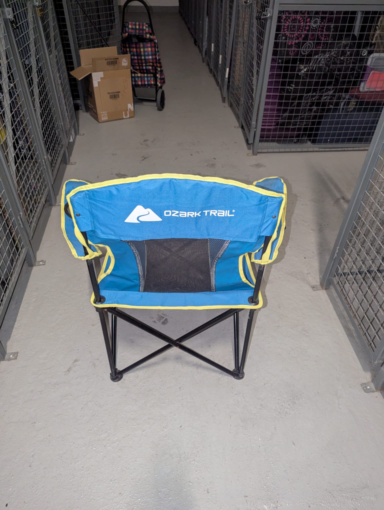 Ozark Trail Blue Folding Camp Chair with Cup Holder