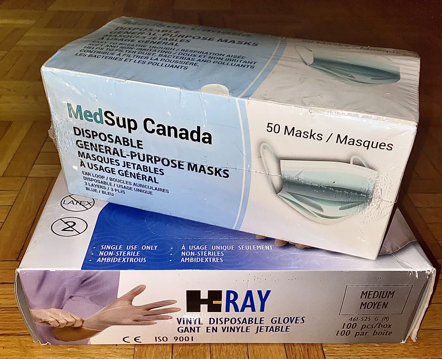 Brand New PPE Bundle - 50 Face Masks & 100 Vinyl Gloves - photo 2