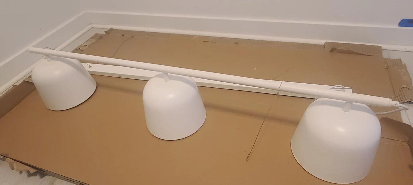 White 3-Light Bar Pendant Light Fixture - photo 2