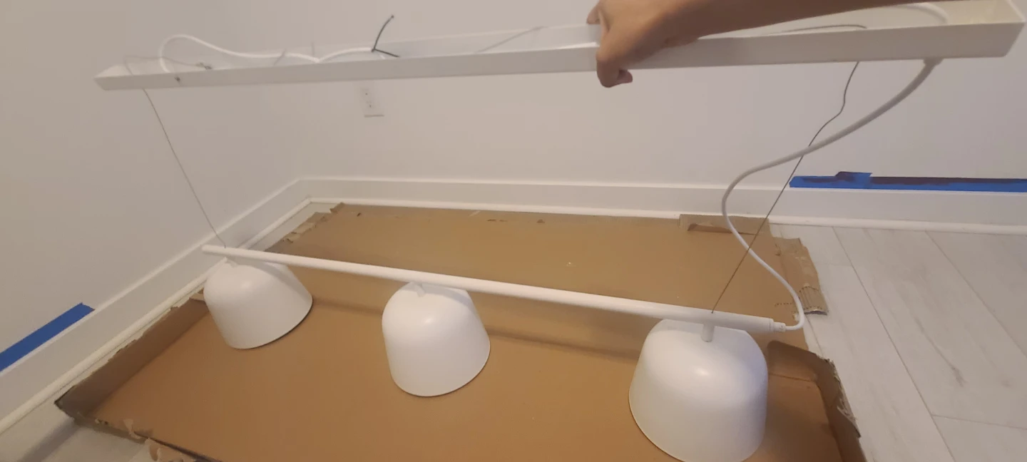 White 3-Light Bar Pendant Light Fixture - photo 3